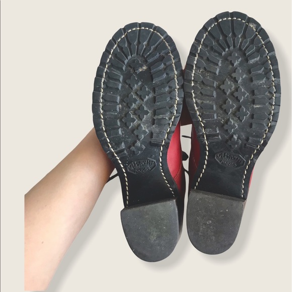 RARE Frye Sabrina 6G LaceUp Red Retro Combat Boots - Picture 15 of 16